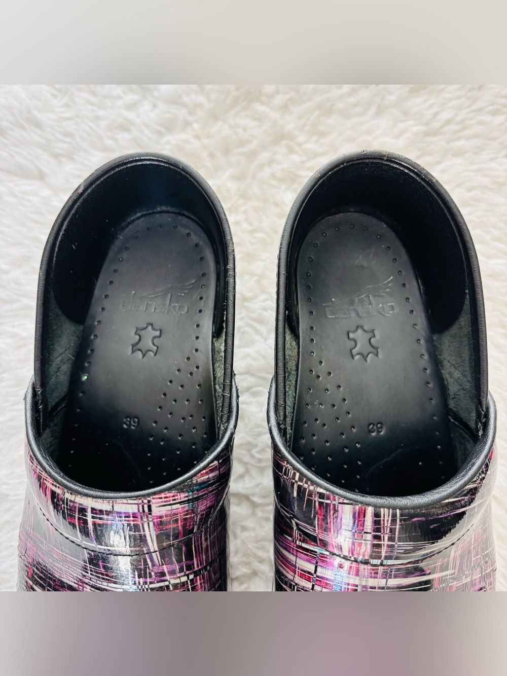 Dansko Patent Leather Multicolor Slip on Clogs Shoes size EU 39 - Picture 8 of 13